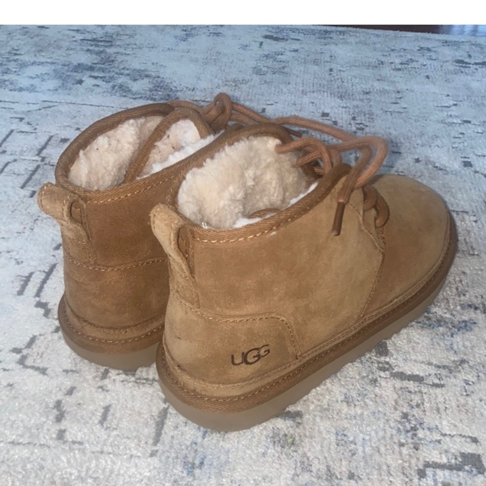 UGG Kids Tan Boots with Cozy Lining - Picture 3 of 4